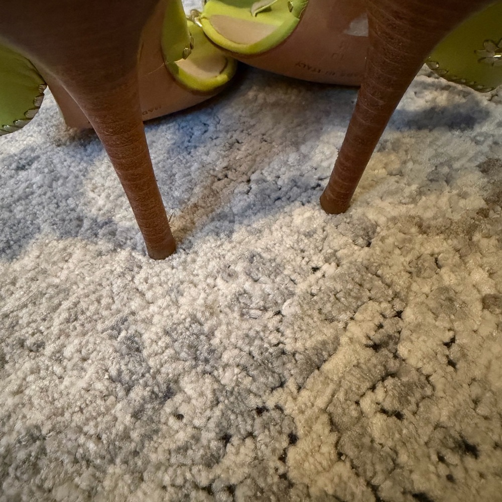 Michael Kors Lime Green Heeled Sandals - Picture 7 of 8